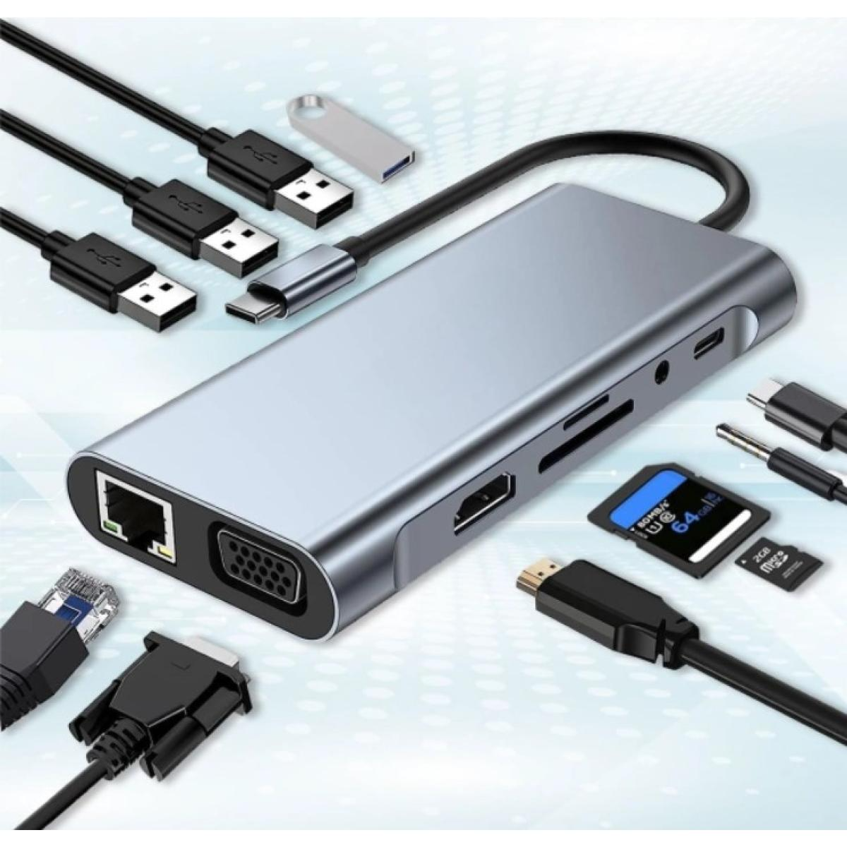 Haing 11 in 1 Type-C To Multifunctional Adapter HI-3023- TMA Haing 11 in 1 Type-C To Multifunctional Adapter HI-3023- TMA